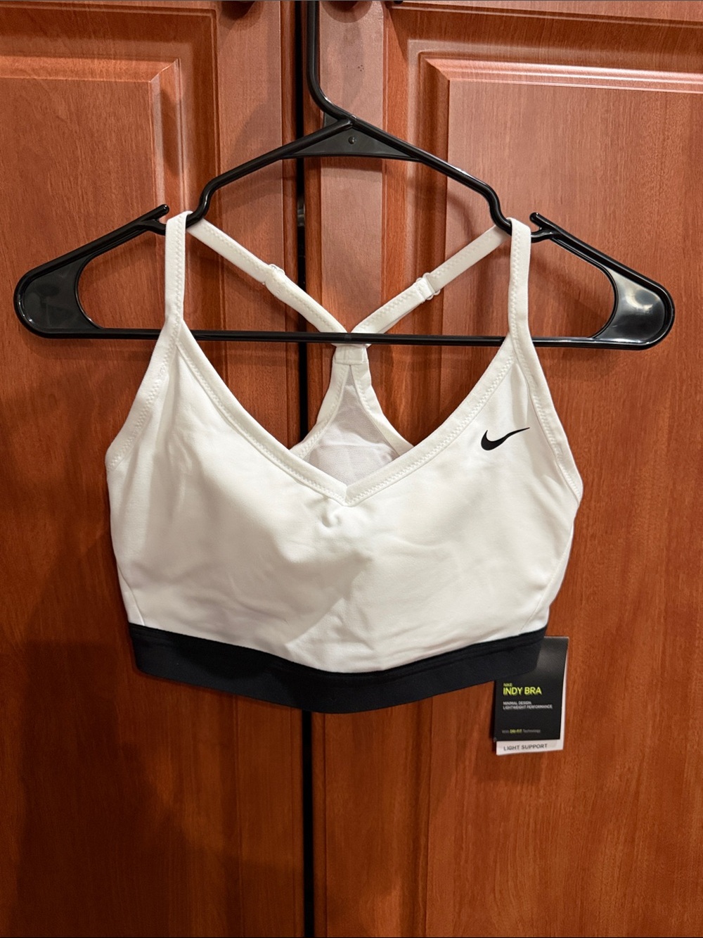 Nike White Sports Bra with Black Band - Indy Style